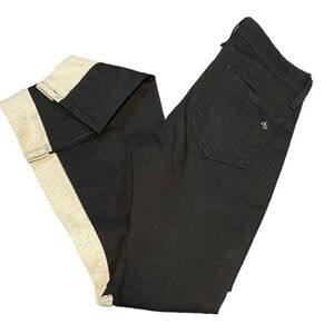 Rag & Bone Jean‎ Womens Leather Mid-Rise Skinny Leg Jeans Pants Black Size 25